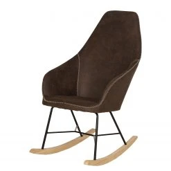 Mørteens Fauteuil à Bascule Kumia I - Cuir Vieilli Marron - Confort Élégant