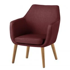 Mørteens Fauteuil Nicholas - Fauteuil 1 place en tissu rouge foncé, design confortable