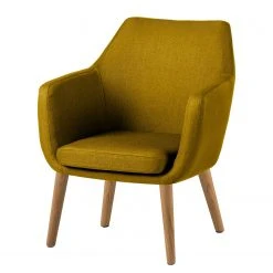 Fauteuil Nicholas Mørteens - Tissu Jaune Curry - Confort et Élégance