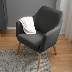 Mørteens Fauteuil Nicholas - Tissu Gris foncé - Fauteuil 1 place design et confortable -Pas Cher Fauteuils Magasin 1000213183 201204 06195600051 MOOD DETAILS P000000001000213183 mood
