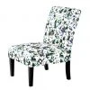Kayoom Chaise Capitonnée Indira II - Tissu Noir / Vert et Blanc - Hêtre Massif - Fauteuil 1 Place -Pas Cher Fauteuils Magasin 1000214193 200529 06041100113 IMAGE P000000001000214193