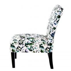 Kayoom Chaise Capitonnée Indira II - Tissu Noir / Vert et Blanc - Hêtre Massif - Fauteuil 1 Place -Pas Cher Fauteuils Magasin 1000214193 200529 06041300116 DETAILS P000000001000214193
