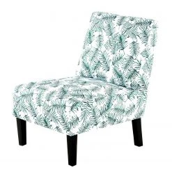 Kayoom Chaises capitonnées Indira V en Tissu et Hêtre massif, Noir/Vert et blanc | Fauteuils 1 place