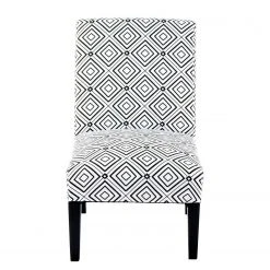 Kayoom Chaises capitonnées Indira III - Tissu Noir / Blanc - Hêtre massif - Fauteuil 1 place -Pas Cher Fauteuils Magasin 1000214214 200529 06060800268 DETAILS P000000001000214214