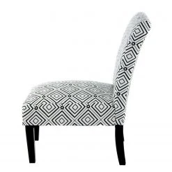 Kayoom Chaises capitonnées Indira III - Tissu Noir / Blanc - Hêtre massif - Fauteuil 1 place -Pas Cher Fauteuils Magasin 1000214214 200529 06060800269 DETAILS P000000001000214214