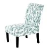 Kayoom Chaise Capitonnée Indira I - Tissu Noir et Vert & Blanc - Hêtre Massif - Fauteuil 1 Place