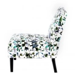 Kayoom Chaise capitonnée Indira IV - Tissu noir et vert - Hêtre massif - Fauteuil 1 place -Pas Cher Fauteuils Magasin 1000214216 200529 06062100285 DETAILS P000000001000214216