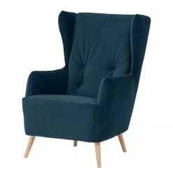 Fredriks Fauteuil Bonham - Velours Bleu marine - Fauteuil bergère de luxe