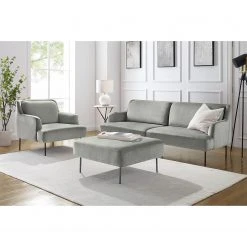 Fredriks Fauteuil Bleecker - Velours Gris, Fauteuil 1 Place Confortable et Élégant -Pas Cher Fauteuils Magasin 1000216232 210107 16315400280 MOOD DETAILS P000000001000216232 mood