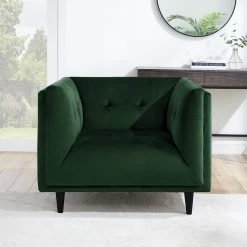 Red Living Fauteuil Botley en Velours Vert Foncé - Confort et Élégance -Pas Cher Fauteuils Magasin 1000216237 210210 07564800027 MOOD DETAILS P000000001000216237 mood