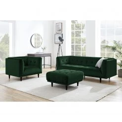 Red Living Fauteuil Botley en Velours Vert Foncé - Confort et Élégance -Pas Cher Fauteuils Magasin 1000216237 210210 07564900028 MOOD DETAILS P000000001000216237 mood