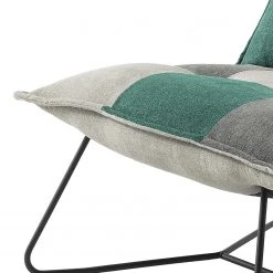 Fauteuil Tutu Fredriks - Microfibre Ranu Patchwork Turquoise/Gris - Avec Repose-Pieds - 1 Place -Pas Cher Fauteuils Magasin 1000222250 201113 13595901293 DETAILS P000000001000222250