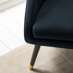 Ridgevalley Fauteuil Volonne - Velours Ravi Bleu foncé | Fauteuil 1 place élégant et confortable -Pas Cher Fauteuils Magasin 1000227292 210325 06594500032 DETAILS P000000001000227292