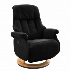 Modoform Fauteuil relax Grunewald II - Cuir véritable / Imitation cuir - Cuir Libi: Noir, Confort et Élégance