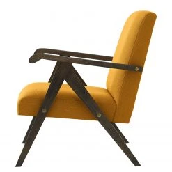 Studio Copenhagen Fauteuil Monklet en Tissu Ekta Jaune Moutarde - Hêtre Foncé -Pas Cher Fauteuils Magasin 1000244920 210225 13025100110 DETAILS P000000001000244920