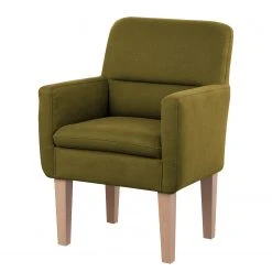 Loftscape Fauteuil Juillac - Tissage à plat - Tissu Olea: Vert olive - Fauteuil 1 place élégant