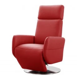 Fredriks Fauteuil relax Bosville - Cuir véritable rouge - Fonction relaxation électrique - 2 moteurs avec batterie