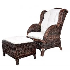 Ars Natura Repose-pieds Bedous - Tissu / Rotin | Fauteuil 1 place | Confort et Élégance -Pas Cher Fauteuils Magasin 1000255340 220513 030 DETAILS P000000001000255340