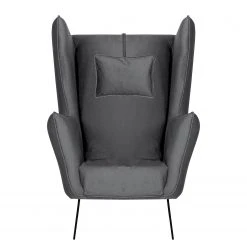 Bizzarto Fauteuil Caleta - Tissu Velours Onoli Anthracite - Fauteuil 1 place élégant et confortable -Pas Cher Fauteuils Magasin 1000256766 210427 09293800340 DETAILS P000000001000256766