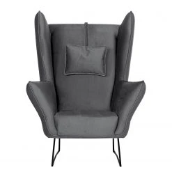 Bizzarto Fauteuil Caleta - Tissu Velours Onoli Anthracite - Fauteuil 1 place élégant et confortable -Pas Cher Fauteuils Magasin 1000256766 210427 09293800341 DETAILS P000000001000256766