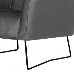 Bizzarto Fauteuil Caleta - Tissu Velours Onoli Anthracite - Fauteuil 1 place élégant et confortable -Pas Cher Fauteuils Magasin 1000256766 210427 09293800348 DETAILS P000000001000256766
