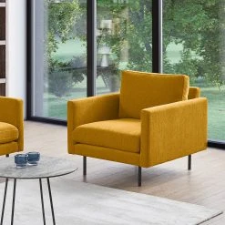 Mørteens Fauteuil Landos - Tissu Velia: Jaune maïs - Fauteuil 1 place élégant et confortable -Pas Cher Fauteuils Magasin 1000265009 210827 06180400351 MOOD DETAILS P000000001000265009 mood