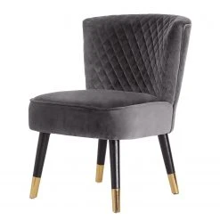 Fauteuil Agen en Velours Gris - Confort et Élégance - Red Living