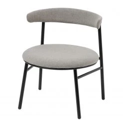 Studio Copenhagen – Fauteuil de jardin Embi en tissu gris et métal noir pour extérieur