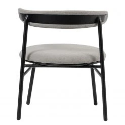 Studio Copenhagen – Fauteuil de jardin Embi en tissu gris et métal noir pour extérieur -Pas Cher Fauteuils Magasin 1000273447 220420 040 DETAILS P000000001000273447