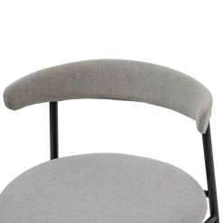 Studio Copenhagen – Fauteuil de jardin Embi en tissu gris et métal noir pour extérieur -Pas Cher Fauteuils Magasin 1000273447 220420 045 DETAILS P000000001000273447