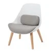Mørteens Fauteuil Evie I - Fauteuil 1 place en Matière plastique et tissu, Bois de Hêtre massif, Design Blanc et Gris -Pas Cher Fauteuils Magasin 1000273470 220420 010 IMAGE P000000001000273470