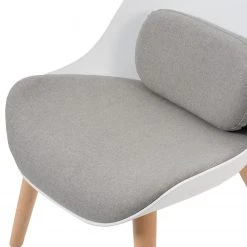 Mørteens Fauteuil Evie I - Fauteuil 1 place en Matière plastique et tissu, Bois de Hêtre massif, Design Blanc et Gris -Pas Cher Fauteuils Magasin 1000273470 220420 050 DETAILS P000000001000273470