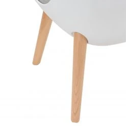 Mørteens Fauteuil Evie I - Fauteuil 1 place en Matière plastique et tissu, Bois de Hêtre massif, Design Blanc et Gris -Pas Cher Fauteuils Magasin 1000273470 220420 055 DETAILS P000000001000273470