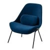Studio Copenhagen Fauteuil Evie II - Velours Bleu foncé / Noir - Design moderne et confortable -Pas Cher Fauteuils Magasin 1000273471 220420 010 IMAGE P000000001000273471
