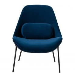 Studio Copenhagen Fauteuil Evie II - Velours Bleu foncé / Noir - Design moderne et confortable -Pas Cher Fauteuils Magasin 1000273471 220420 030 DETAILS P000000001000273471