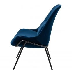 Studio Copenhagen Fauteuil Evie II - Velours Bleu foncé / Noir - Design moderne et confortable -Pas Cher Fauteuils Magasin 1000273471 220420 035 DETAILS P000000001000273471