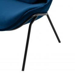 Studio Copenhagen Fauteuil Evie II - Velours Bleu foncé / Noir - Design moderne et confortable -Pas Cher Fauteuils Magasin 1000273471 220420 055 DETAILS P000000001000273471