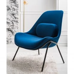 Studio Copenhagen Fauteuil Evie II - Velours Bleu foncé / Noir - Design moderne et confortable -Pas Cher Fauteuils Magasin 1000273471 220919 021 MOOD DETAILS P000000001000273471 mood