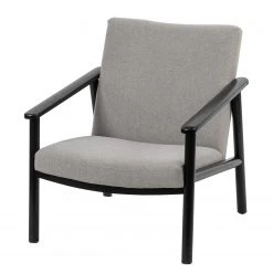 Fauteuil Etah - Tissu Gris et Hêtre Massif Noir | Design Confortable par Studio Copenhagen