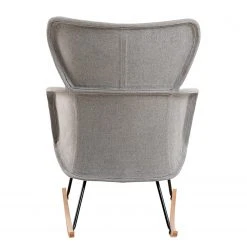 Fauteuil à bascule Mørteens Felin - Tissu Gris, Métal Noir, Hêtre Massif - Confort et élégance -Pas Cher Fauteuils Magasin 1000273480 220420 040 DETAILS P000000001000273480