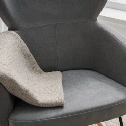 Fauteuil à bascule Mørteens Felin - Tissu Gris, Métal Noir, Hêtre Massif - Confort et élégance -Pas Cher Fauteuils Magasin 1000273480 220912 025 MOOD DETAILS P000000001000273480 mood