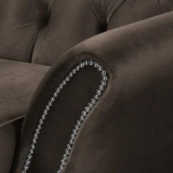 Red Living Fauteuil Dassel - Velours Onoli: Espresso - Fauteuil 1 place design et confort -Pas Cher Fauteuils Magasin 1000278193 210715 11324200228 DETAILS P000000001000278193