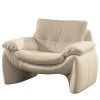 Fauteuil Budal en Cuir Véritable Canela Beige Clair par Loftscape - Confort et Élégance