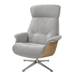 Studio Copenhagen Fauteuil Relax Anderson IV - Tissu Saia Gris Clair - Châssis Chrome Brillant - Chêne | Confort et Élégance