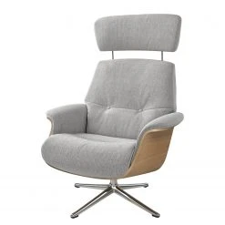 Studio Copenhagen Fauteuil Relax Anderson IV - Tissu Saia Gris Clair - Châssis Chrome Brillant - Chêne | Confort et Élégance -Pas Cher Fauteuils Magasin 1000289919 211007 130422000032 DETAILS P000000001000289919