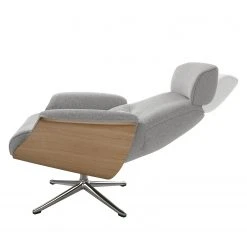Studio Copenhagen Fauteuil Relax Anderson IV - Tissu Saia Gris Clair - Châssis Chrome Brillant - Chêne | Confort et Élégance -Pas Cher Fauteuils Magasin 1000289919 211007 130422000065 DETAILS P000000001000289919