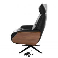 Fauteuil relax Anderson VI en cuir véritable Neka - Noir et Noyer | Studio Copenhagen -Pas Cher Fauteuils Magasin 1000291538 211007 123438000054 DETAILS P000000001000291538