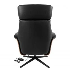 Fauteuil relax Anderson VI en cuir véritable Neka - Noir et Noyer | Studio Copenhagen -Pas Cher Fauteuils Magasin 1000291538 211007 123438000076 DETAILS P000000001000291538