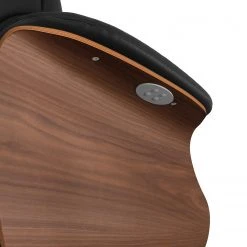 Fauteuil relax Anderson VI en cuir véritable Neka - Noir et Noyer | Studio Copenhagen -Pas Cher Fauteuils Magasin 1000291538 211007 123438000087 DETAILS P000000001000291538