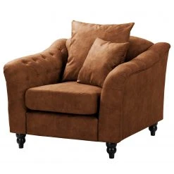 Fauteuil 1 Place Red Living Lovis - Microfibre Rica Cognac, Confort et Style